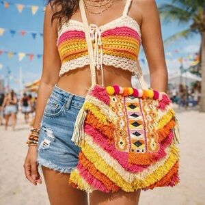 Antik Batik fringe bag